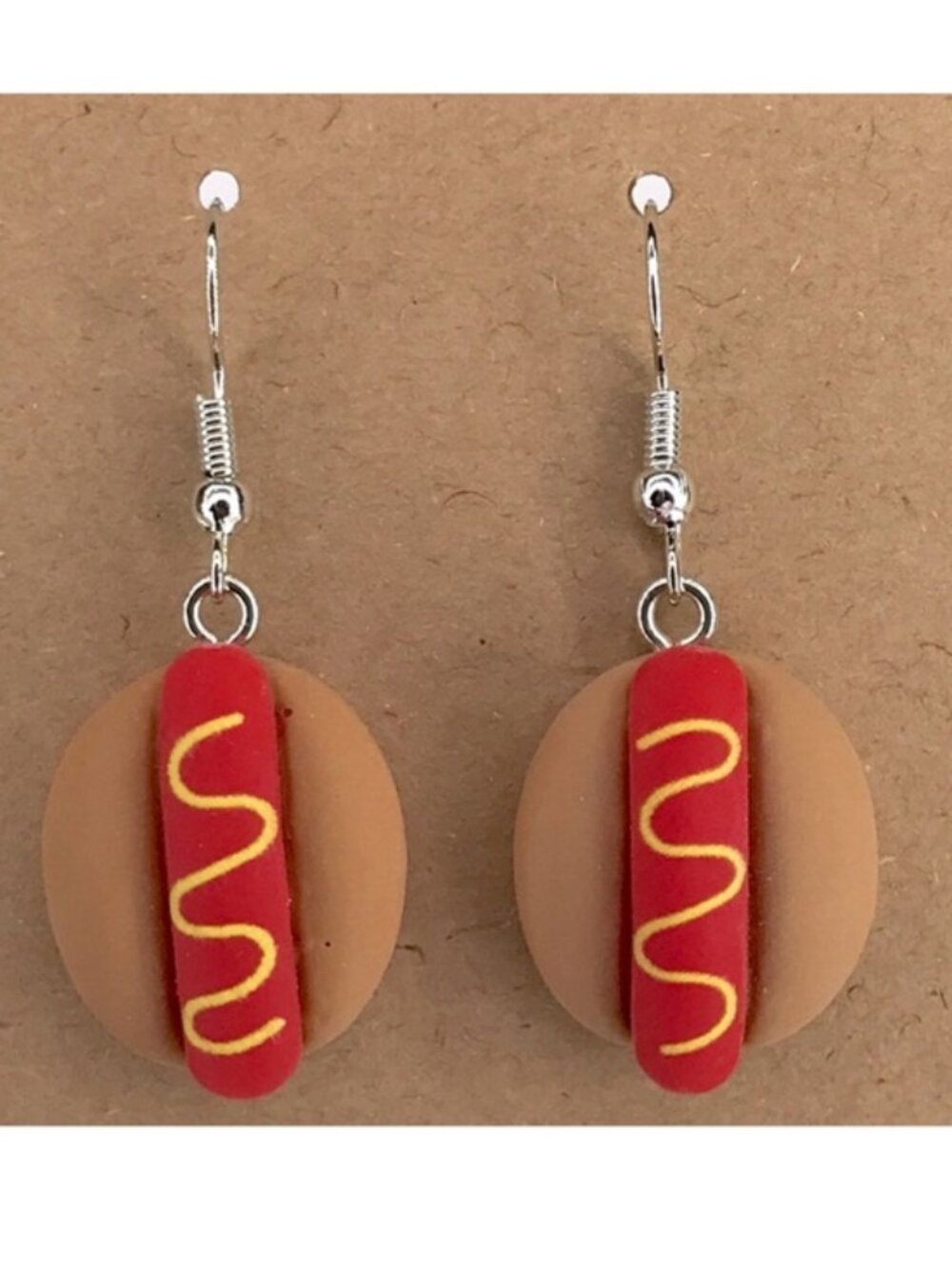 Resin Hotdog and Bun Dangle Earrings Fashion Jewelry